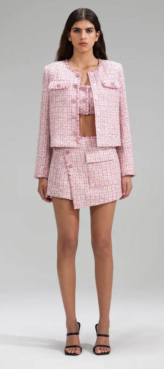 boucle jacket and skirt