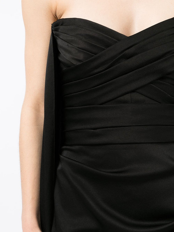 Draped-detail strapless dress