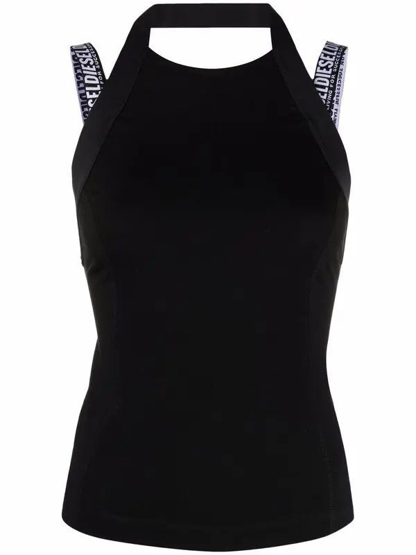 T-Elan Slim Fit Halter-Neck Top