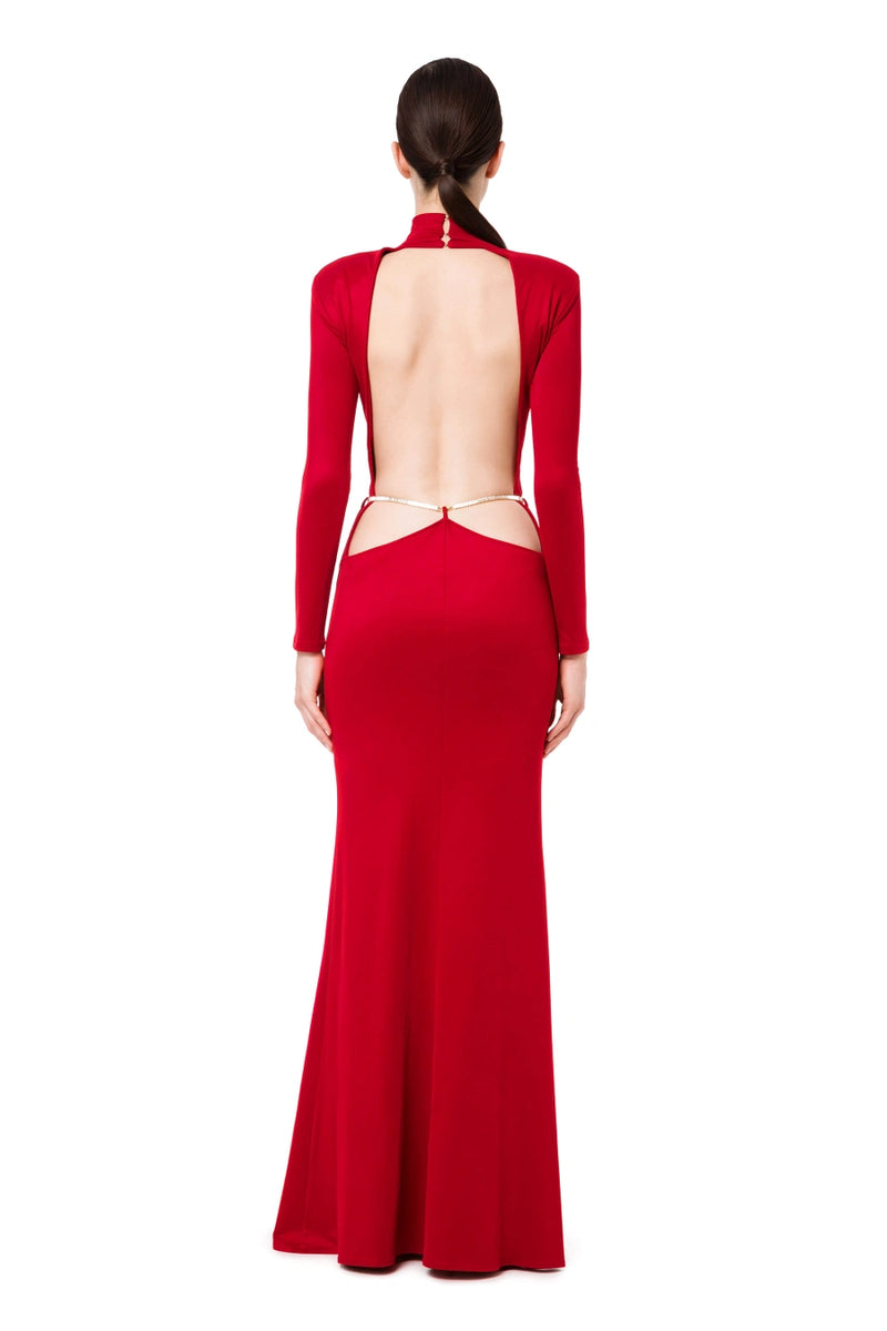 Red Carpet dress with rhinestone chain