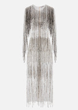 Red Carpet Dress with Two-tone fringes