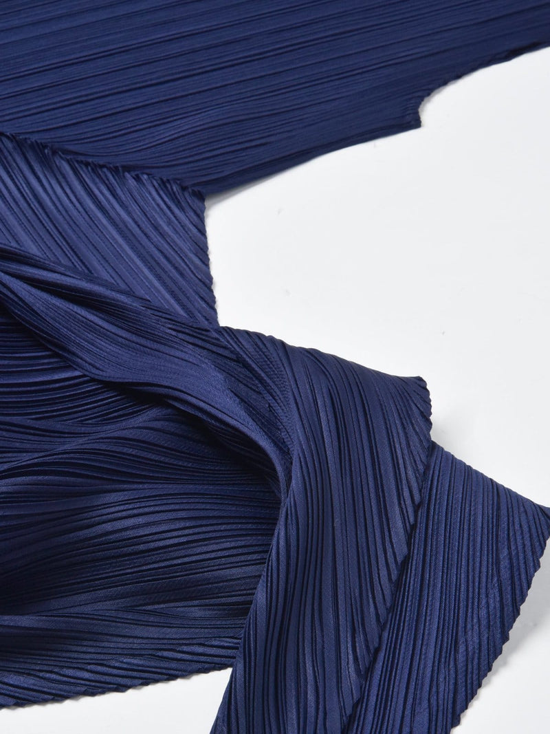 Asymmetric Technical-pleated Midi Dress
