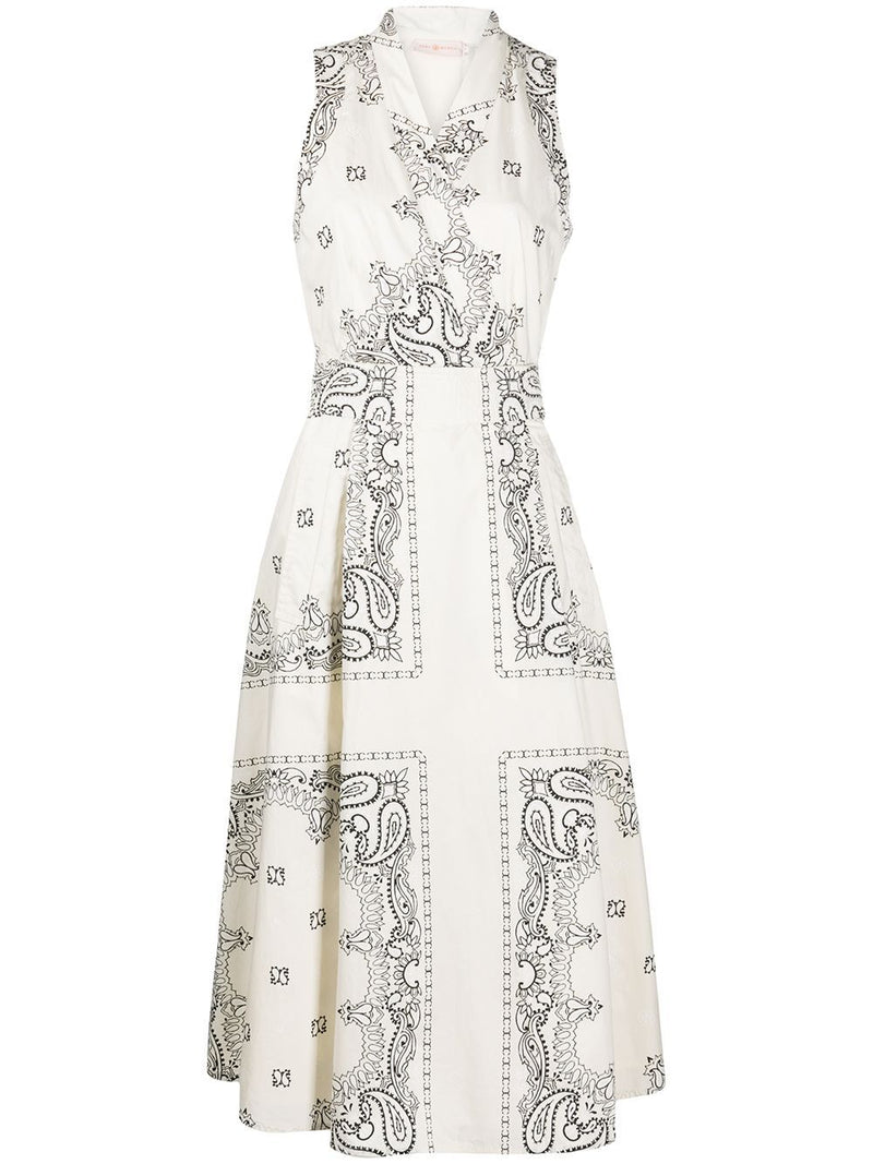 Bandana-Print Wrap Dress