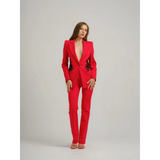 Red Fantasy Tailored Suit With Embroidery