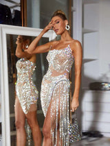 Verona Embellished Diamond Chain Dress
