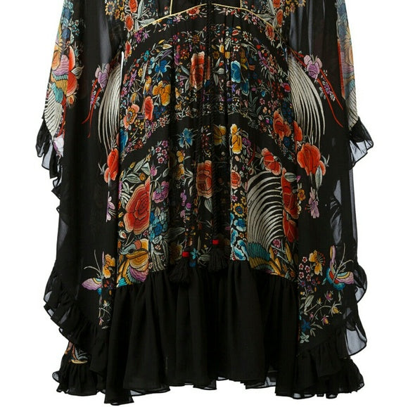 Enchanted Garden Silk Short Dress