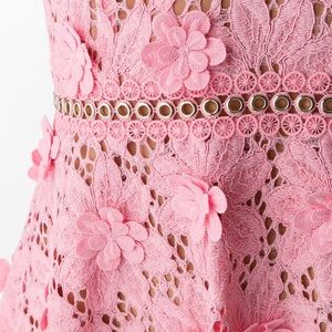 Floral-appliquéd Corded Lace Dress