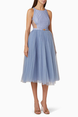 Sleeveless Midi Dress in Tulle