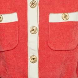 Knit Buttoned Half Sleeve Skirt Set