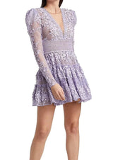 Megan Mini Dress in Embroidered Mesh