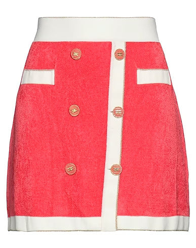 Knit Buttoned Half Sleeve Skirt Set