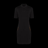 Short Sleeved High Neck Fitted Dress