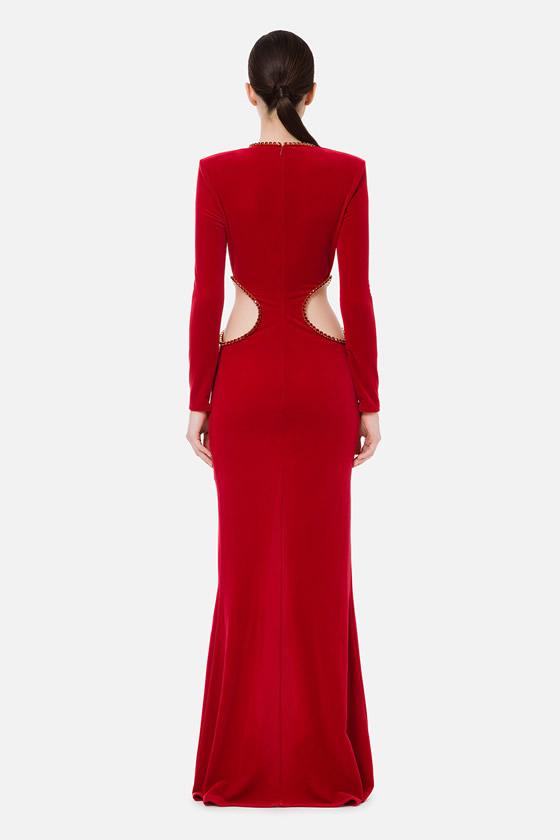 Red Carpet dress in Flowing Velvet
