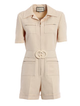 Wool And Silk Crepe Short Jumpsuit