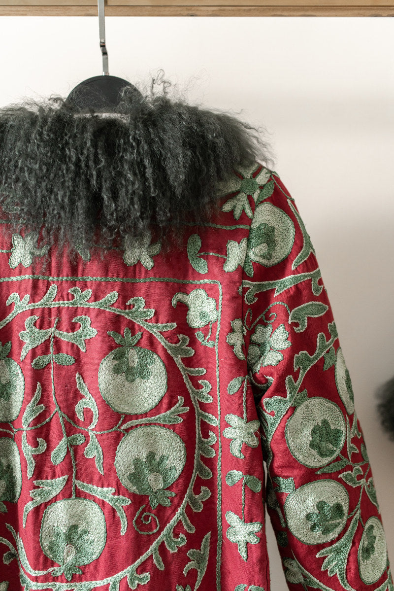 Pomegranate Green Cotton Coat