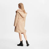 Louis Vuitton® Hooded Wrap Coat Black White. Size 36