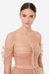 Red Carpet tulle dress with bustier