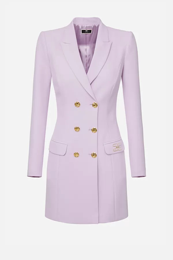 Robe manteau dress with gold buttons